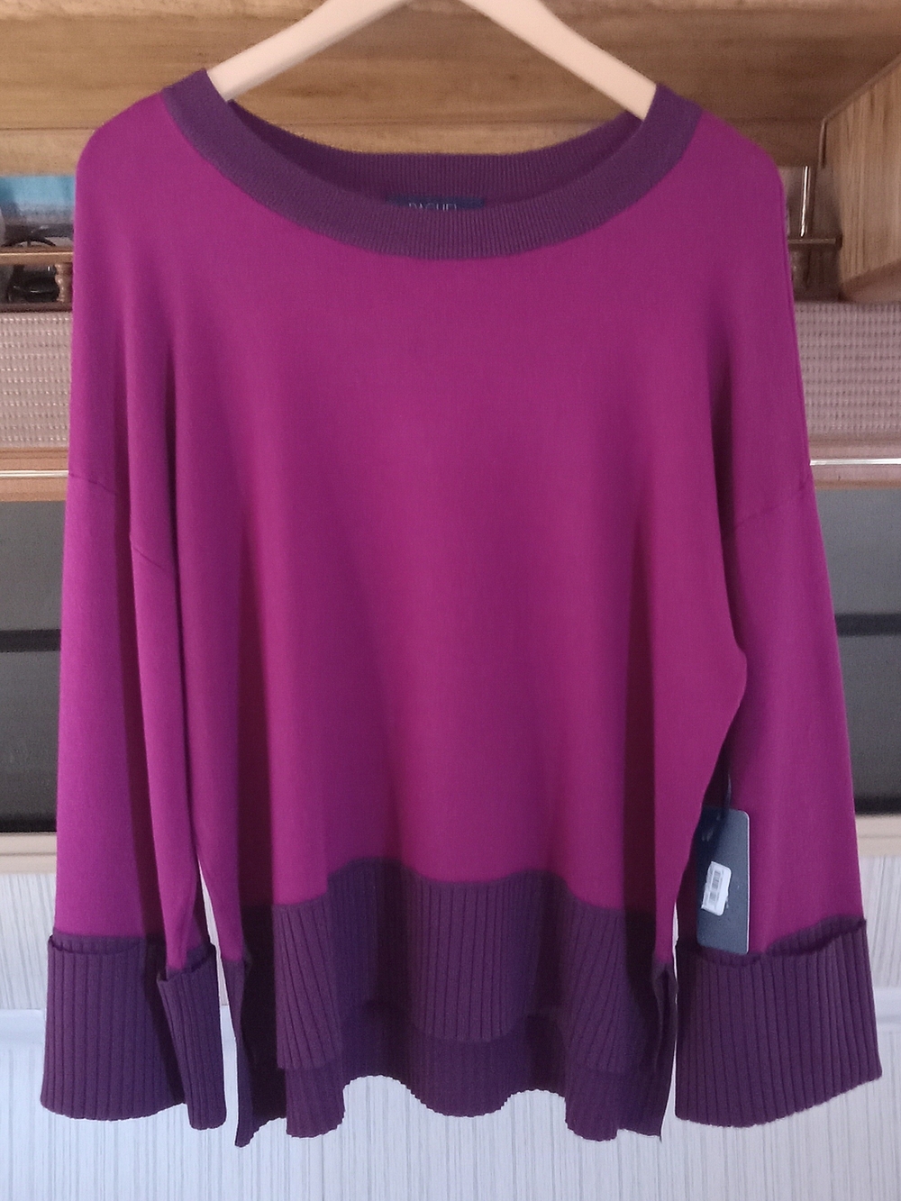 Women's Two-Tone Purple Pullover Sweater